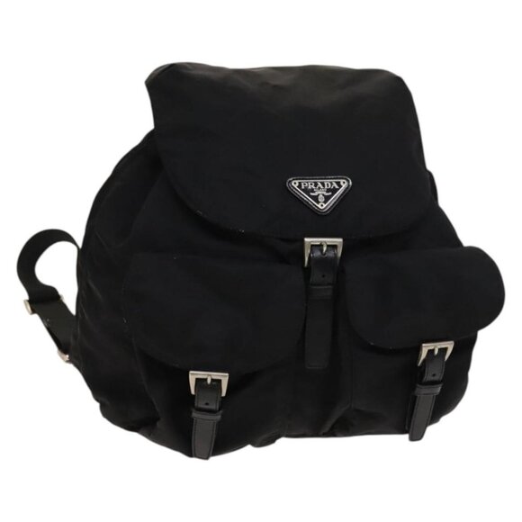 PRADA Backpack Nylon Black Silver Auth main image 14